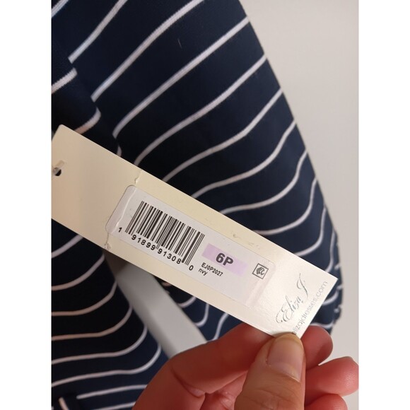 Eliza J Stripe Mini Dress Sz 6 Petite New With Tags - Picture 3 of 6